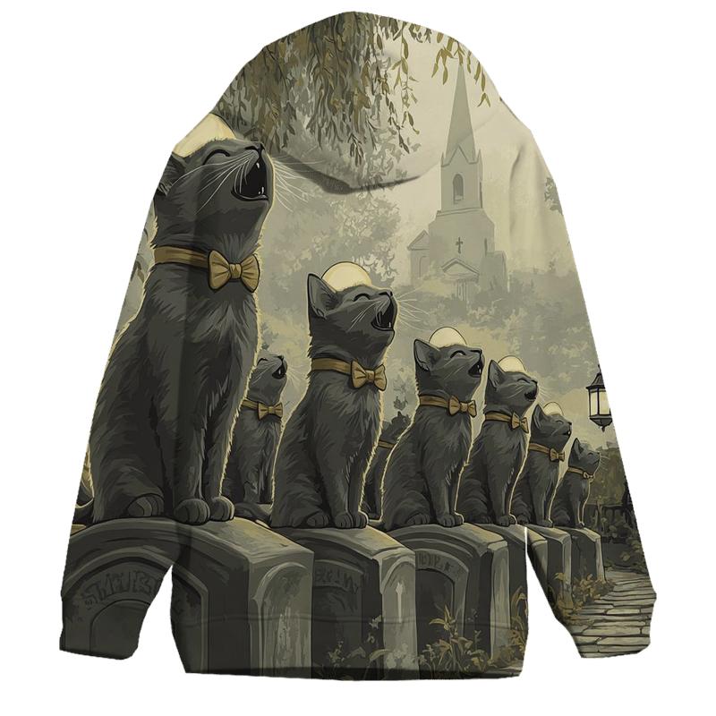 Cemetery Cat Choir Spooky premium hoodies