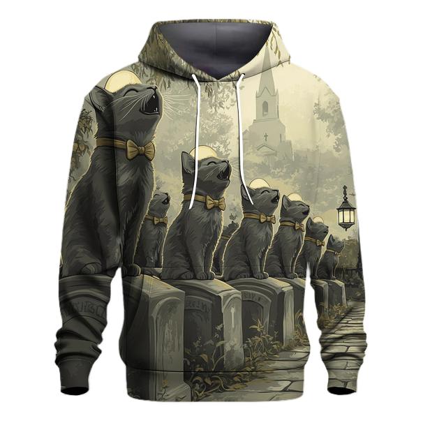 Cemetery Cat Choir Spooky hoodie designs