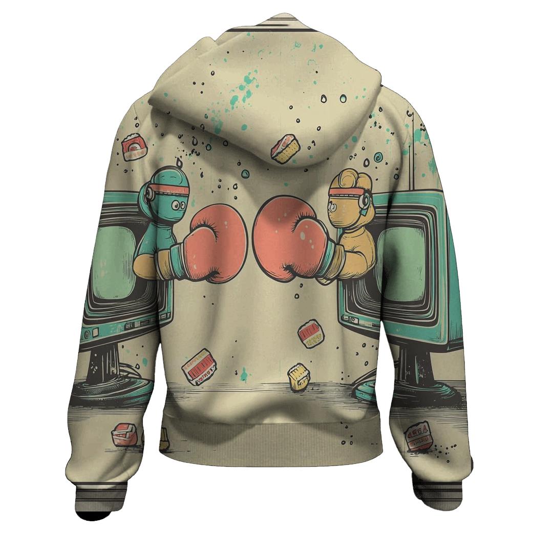 Vintage TV Breakfast Brawl premium hoodies