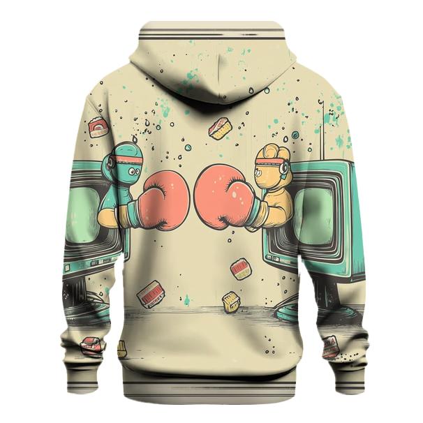 Vintage TV Breakfast Brawl printed hoodies