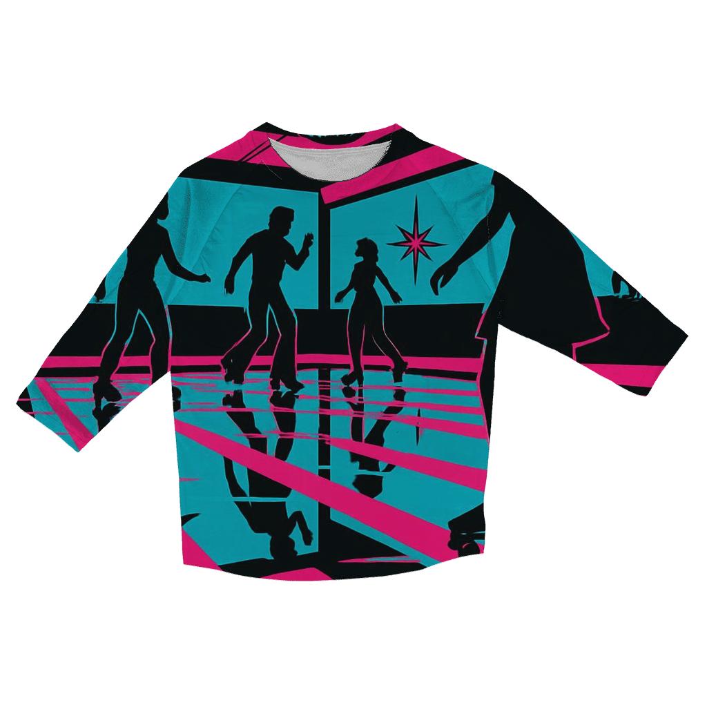 Neon Roller Rink fashion 3/4 sleeve shirts