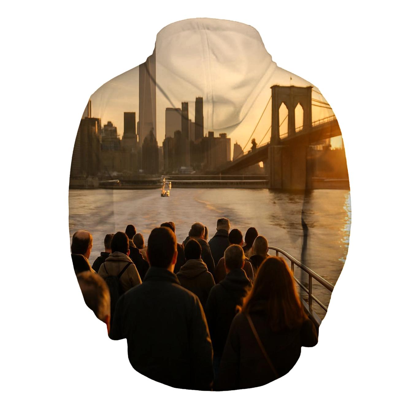 Hudson River Commute At Golden Hour custom hoodies
