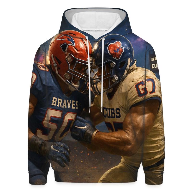 Diamond Clash Braves Vs Cubs Gridiron Showdown zip-up hoodies