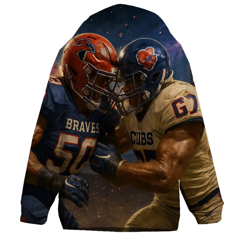 Diamond Clash Braves Vs Cubs Gridiron Showdown zip-up hoodies