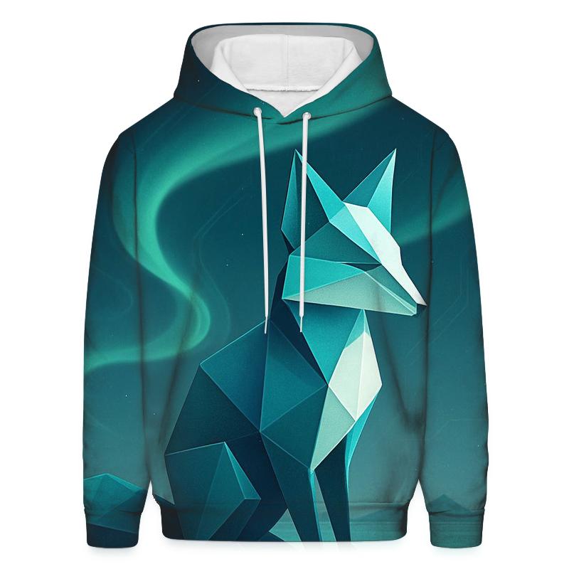 Aurora Origami Fox embroidered hoodies