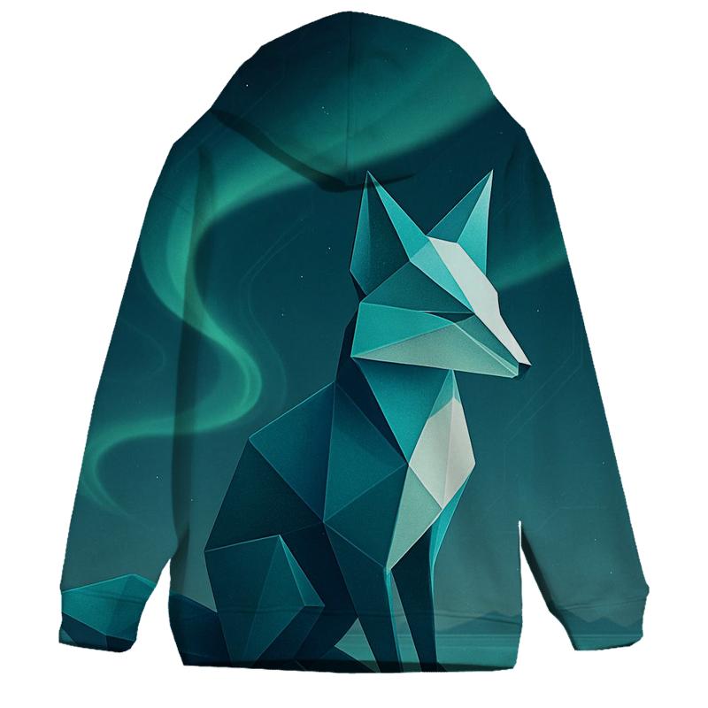 Aurora Origami Fox embroidered hoodies
