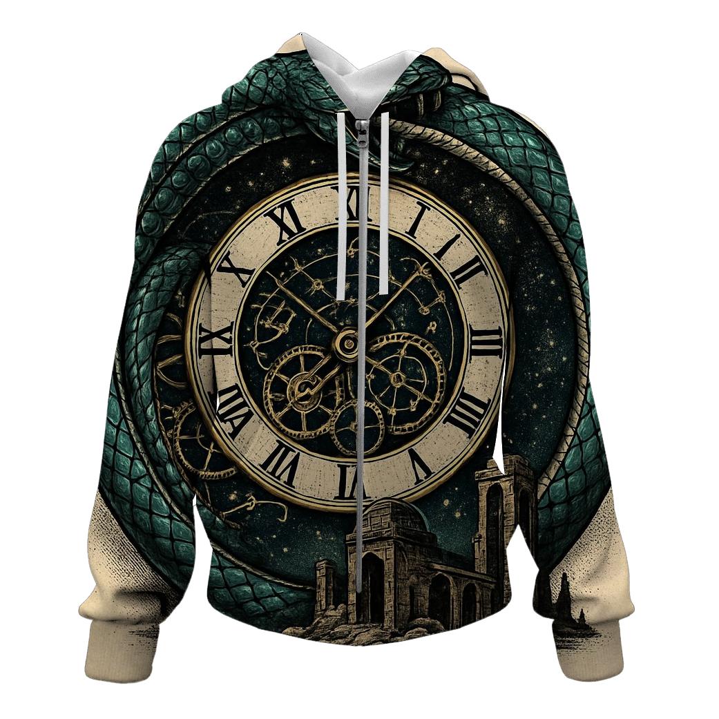 Serpent Clockwork Ouroboros printed hoodies