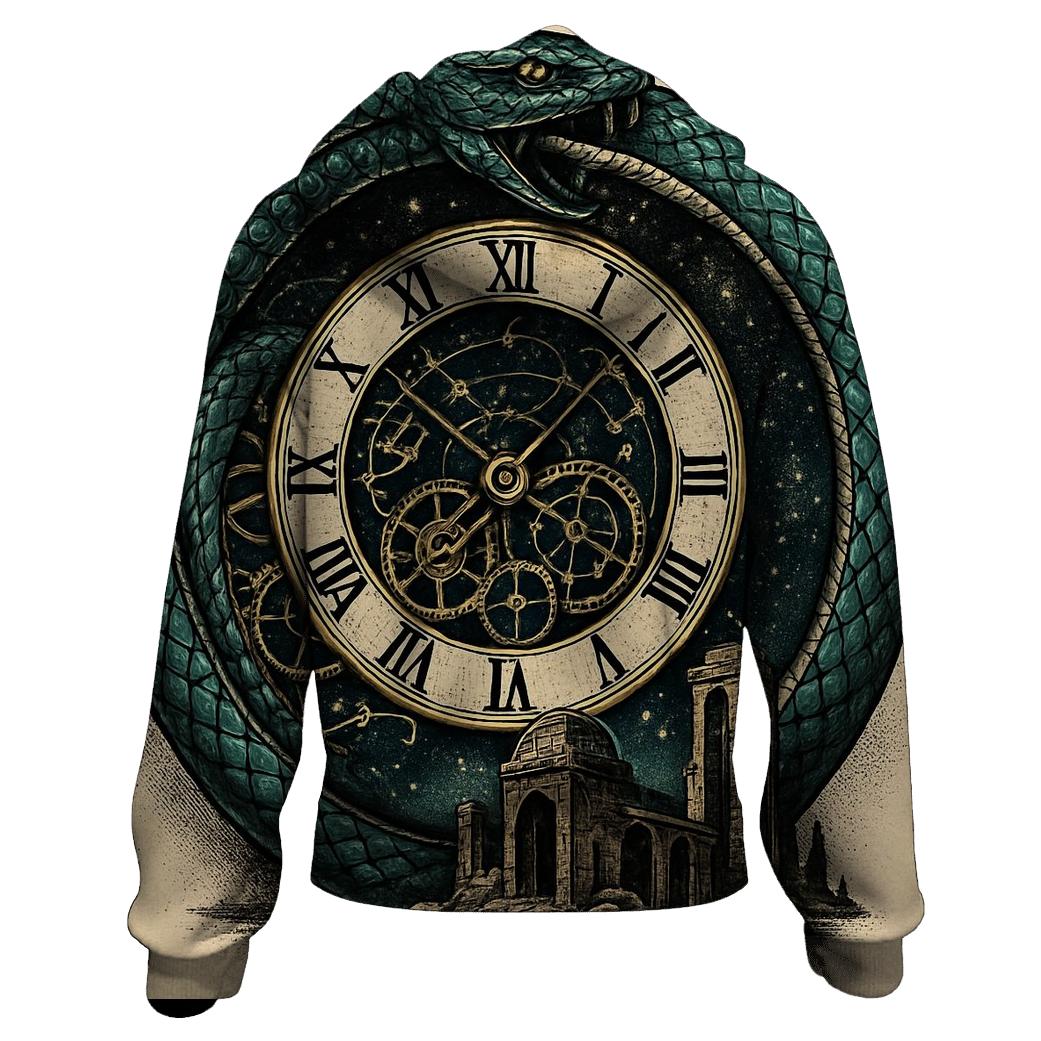 Serpent Clockwork Ouroboros printed hoodies