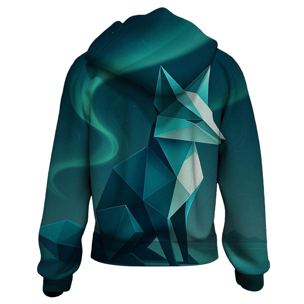 Aurora Origami Fox designer hoodies