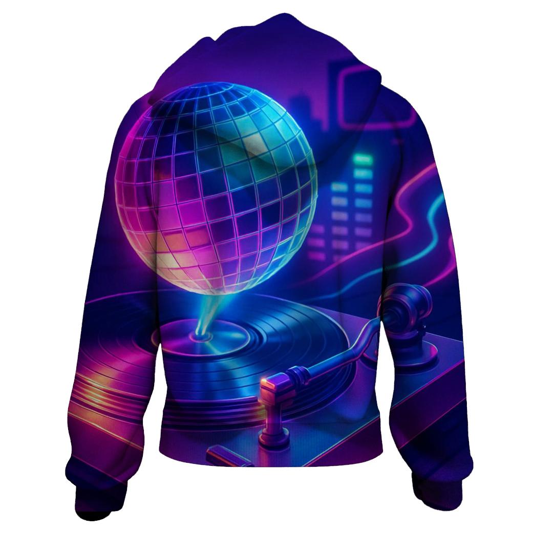 Holo Disco Turntable zip-up hoodies