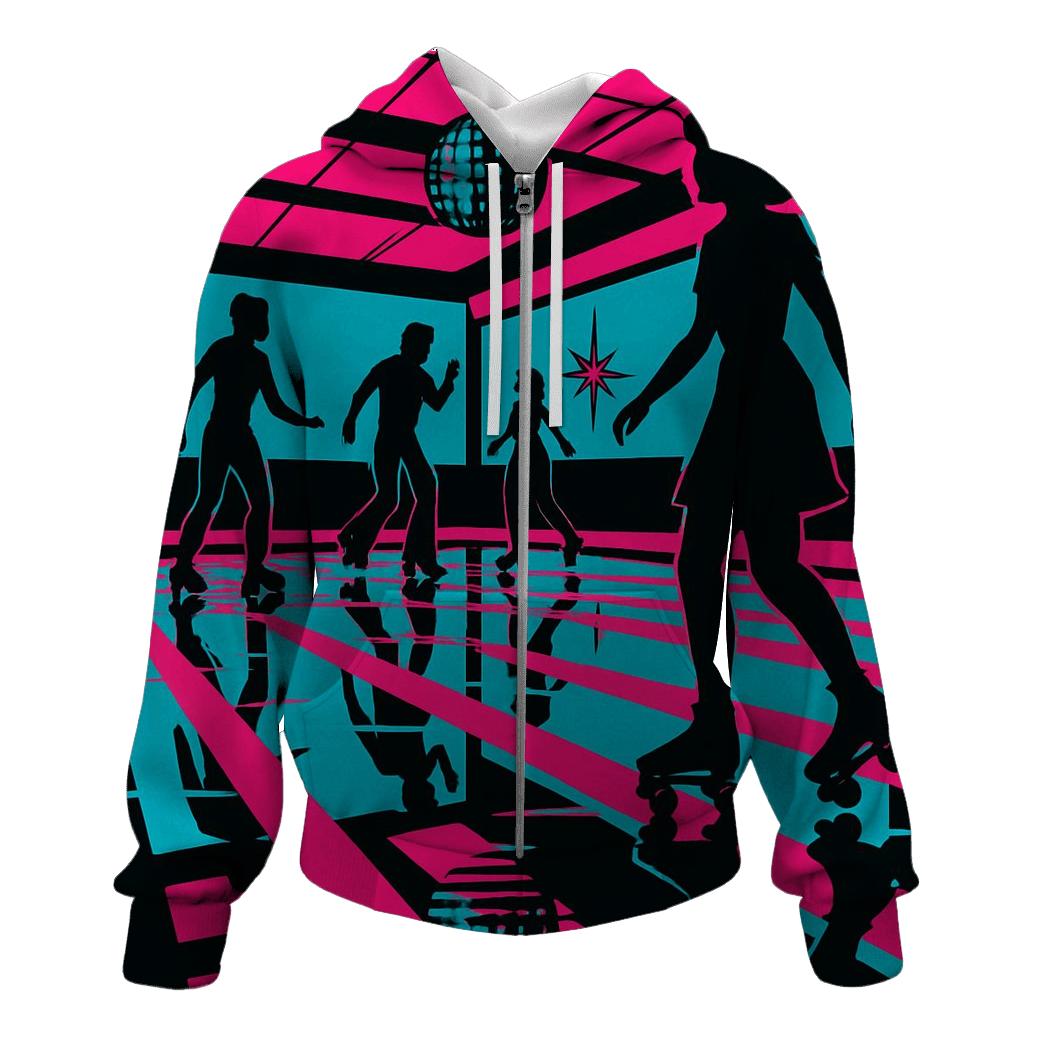 Neon Roller Rink designer hoodies