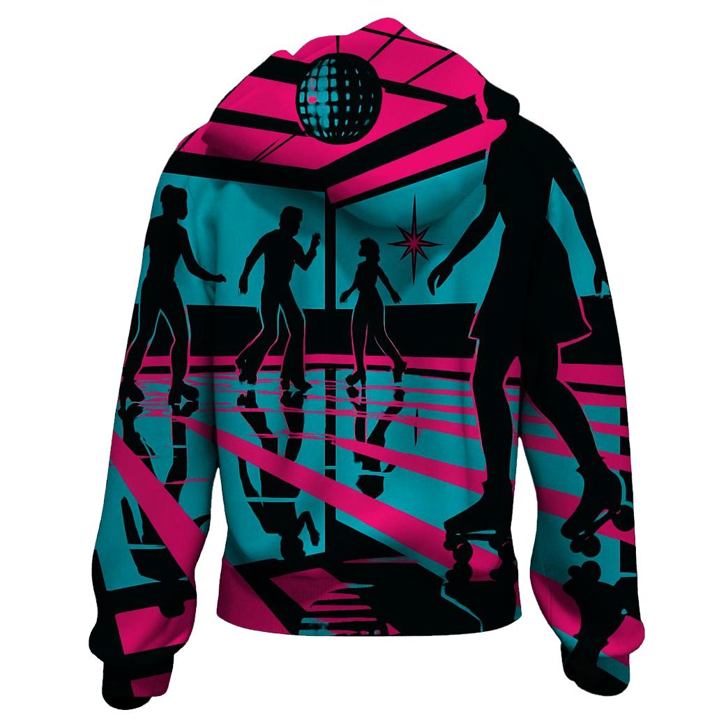 Neon Roller Rink designer hoodies