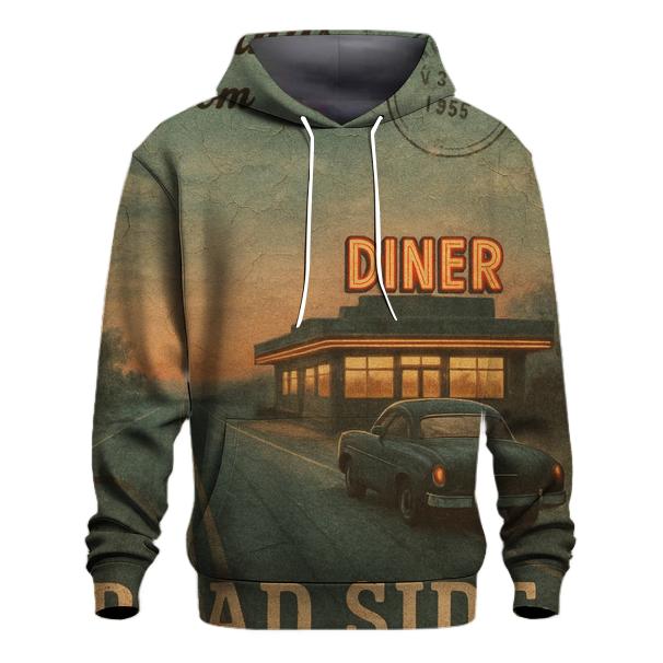 Sepia Roadside Diner Postcard designer hoodies