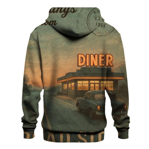 Sepia Roadside Diner Postcard designer hoodies
