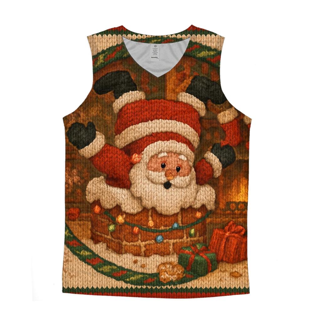 Santas Patchwork Chimney Jam designer workout tanks