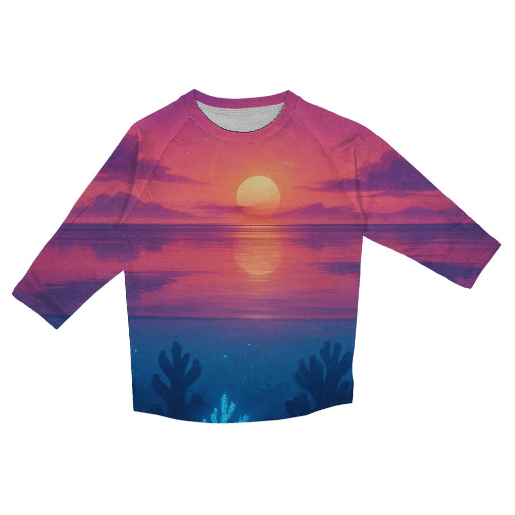 Violet Reef Mirage trendy 3/4 sleeve tops