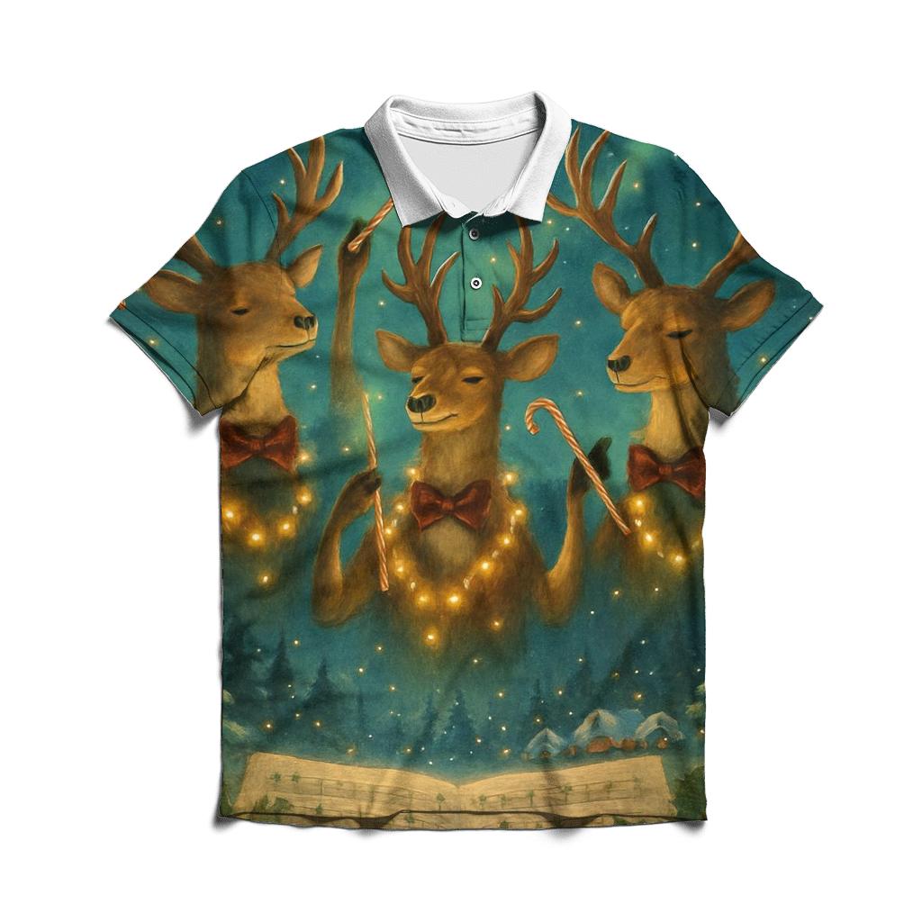 Reindeer Midnight Orchestra stylish collar polo tees
