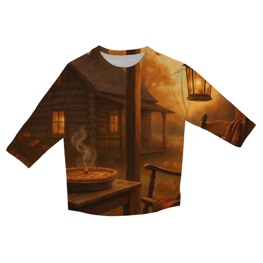Cozy Cabin Sunset custom 3/4 sleeve shirts