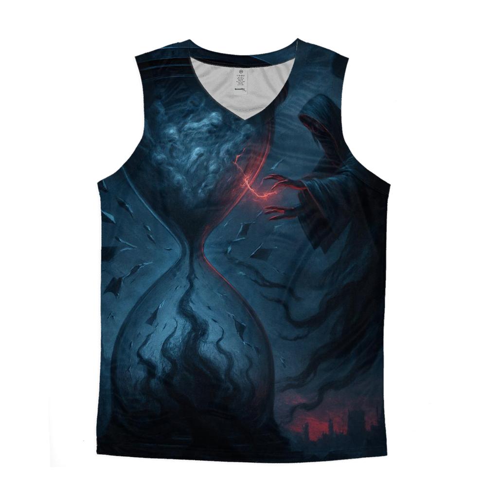 Hourglass Of Lost Echoes graphic print tank tops