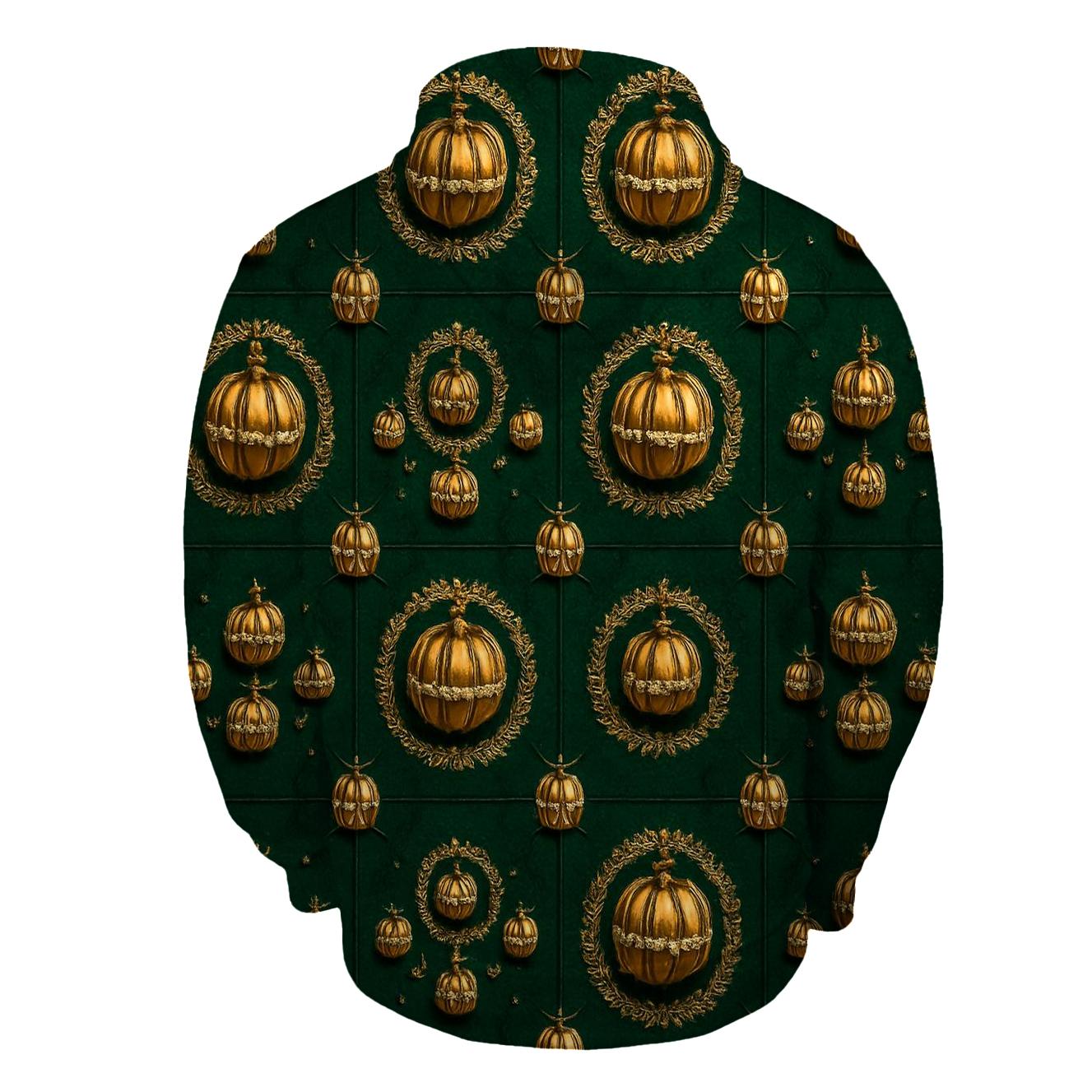 Golden Pumpkin Garland Grid graphic hoodies