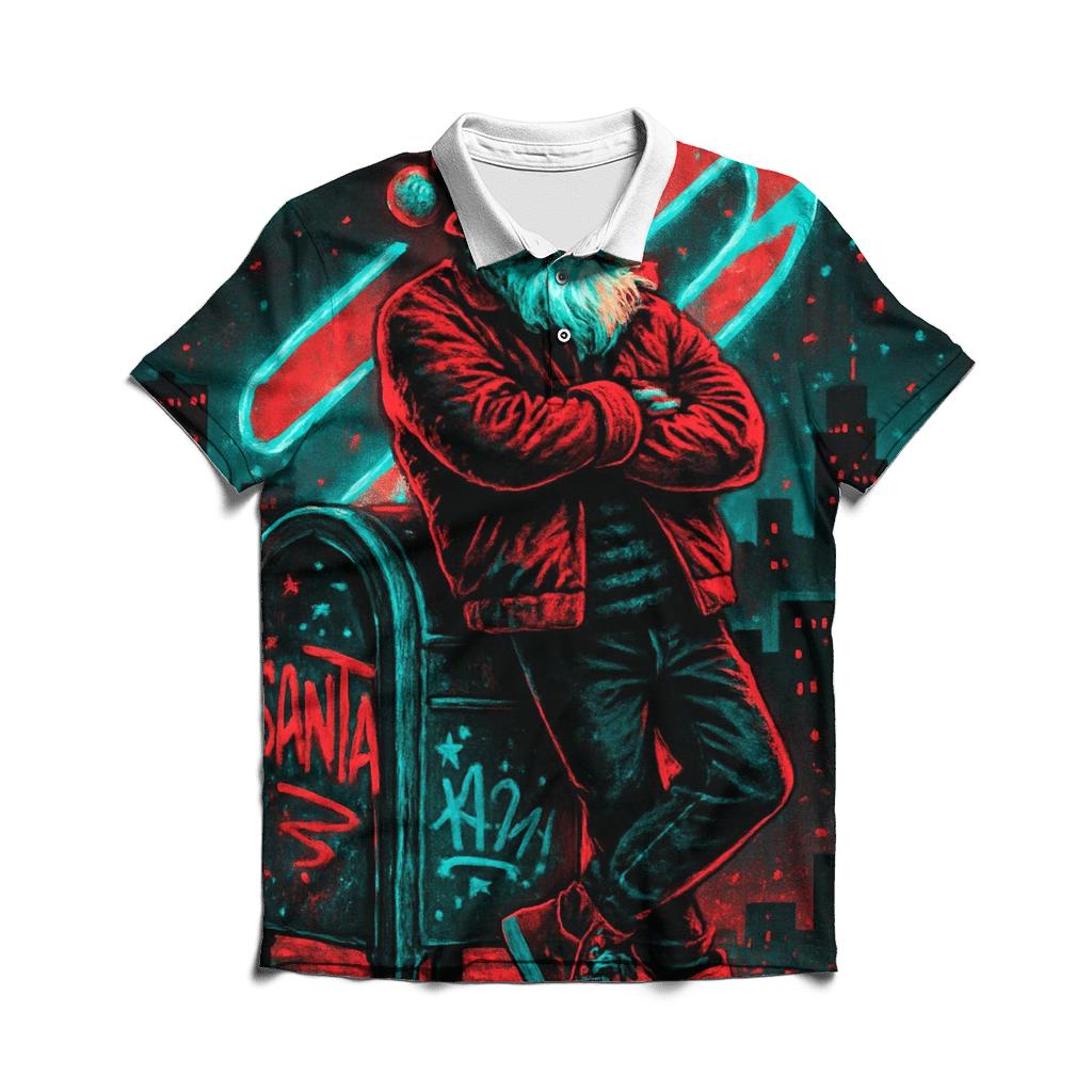 Neon Street Santa premium cotton polo shirts
