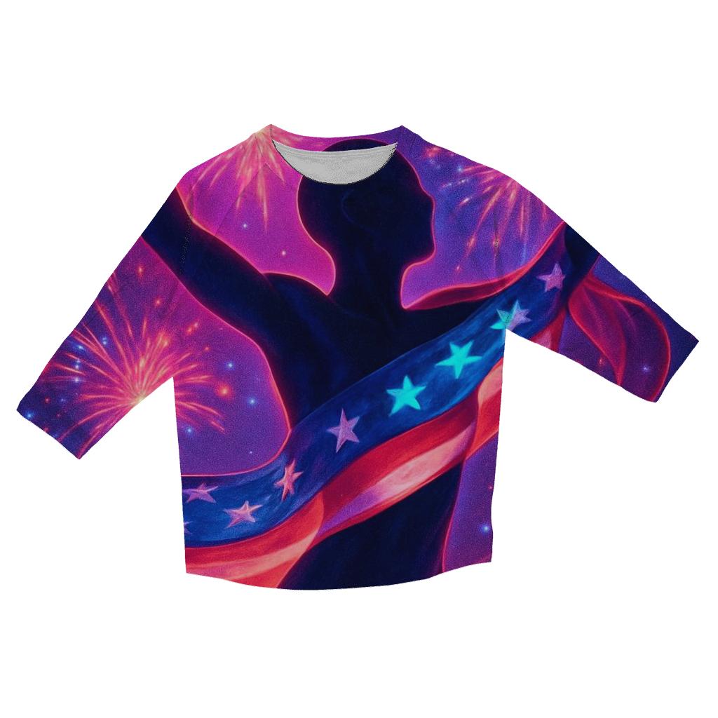 Firework Banner Embrace custom 3/4 sleeve shirts