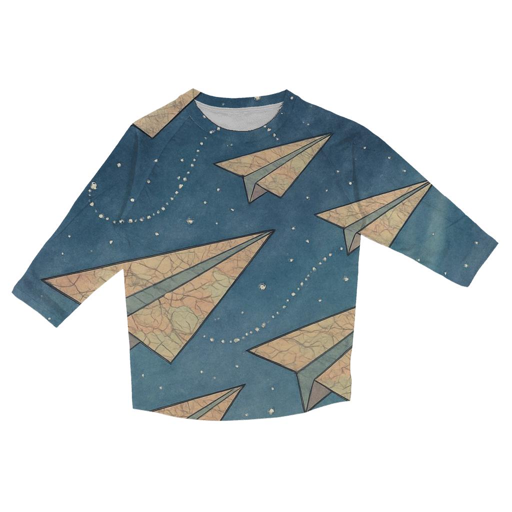 Paper Plane Constellation casual three quarter sleeve shirts