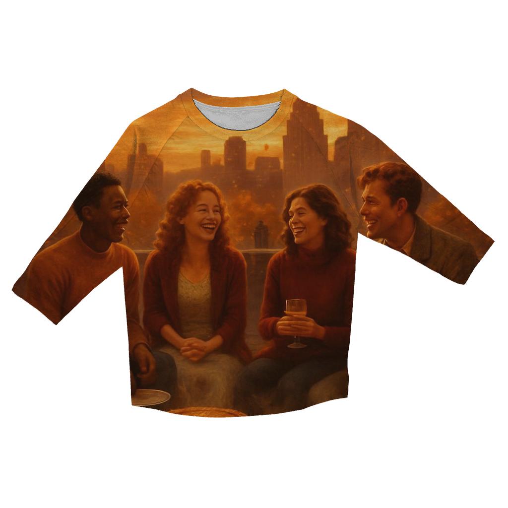 Pie Steam Skyline trendy 3/4 sleeve tops