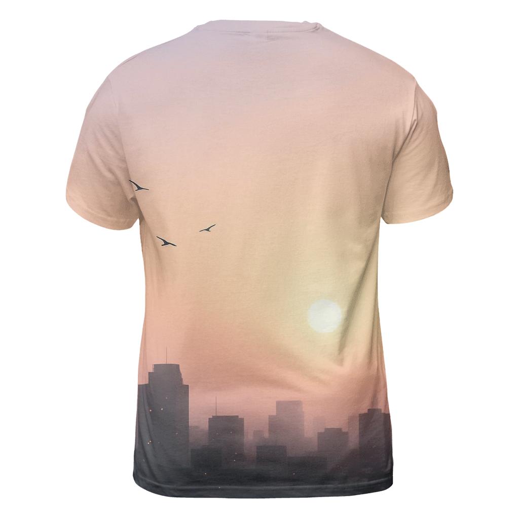 Lavender Skyline Drift artistic all-over print tops