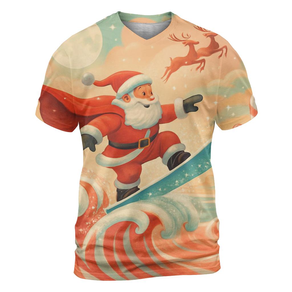 Surfing Santa Tidal Ride custom all-over print shirts