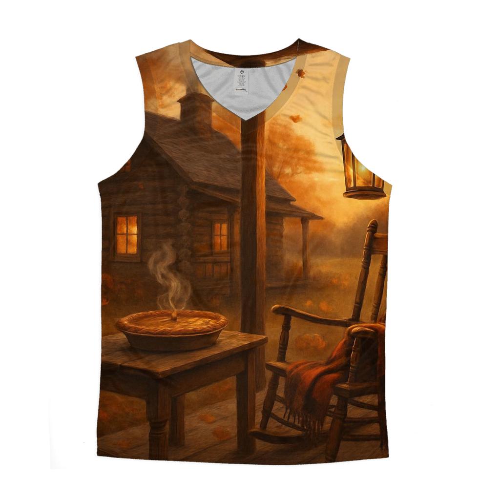 Cozy Cabin Sunset casual summer tank tops