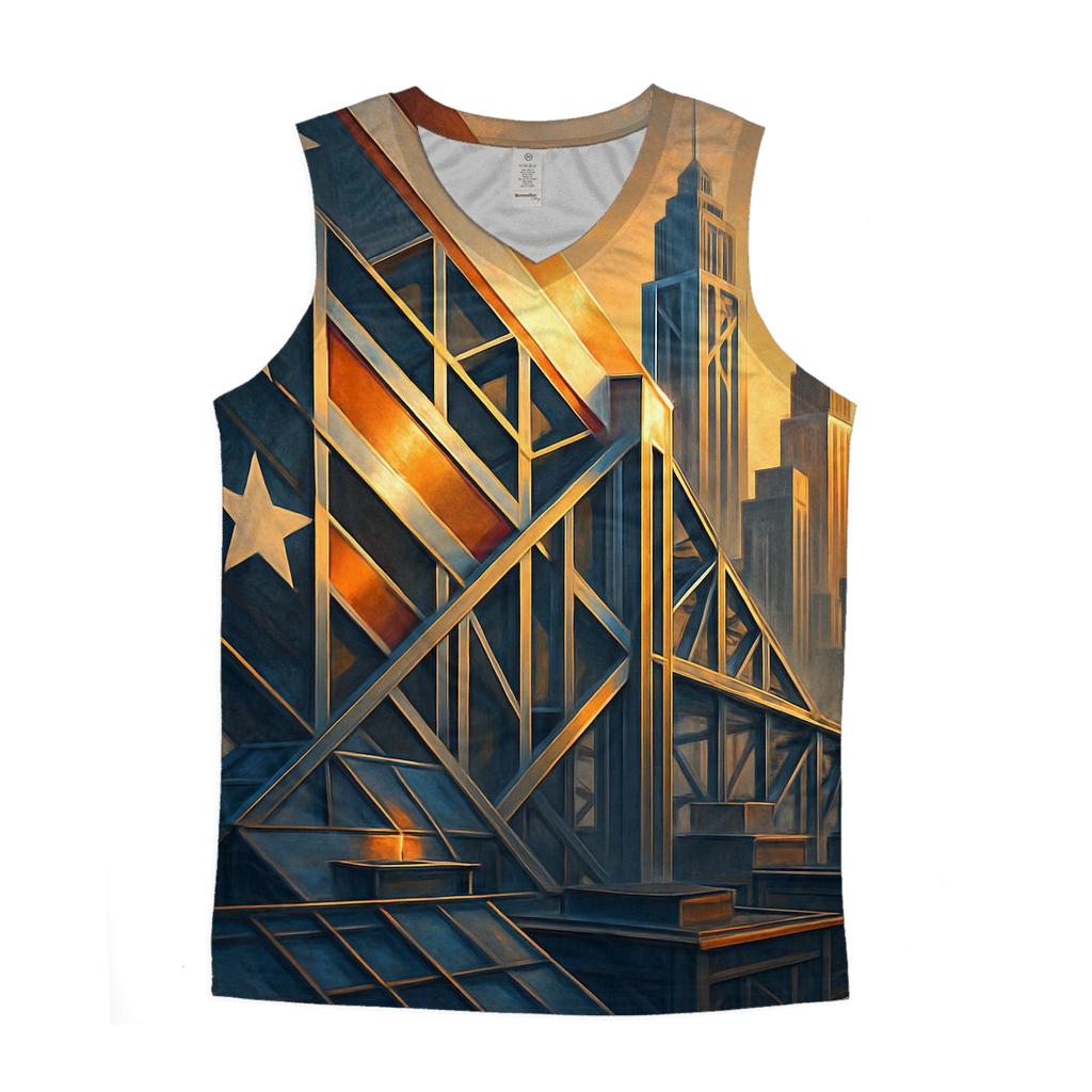 Stars And Steel Skyline personalized athletic tanks