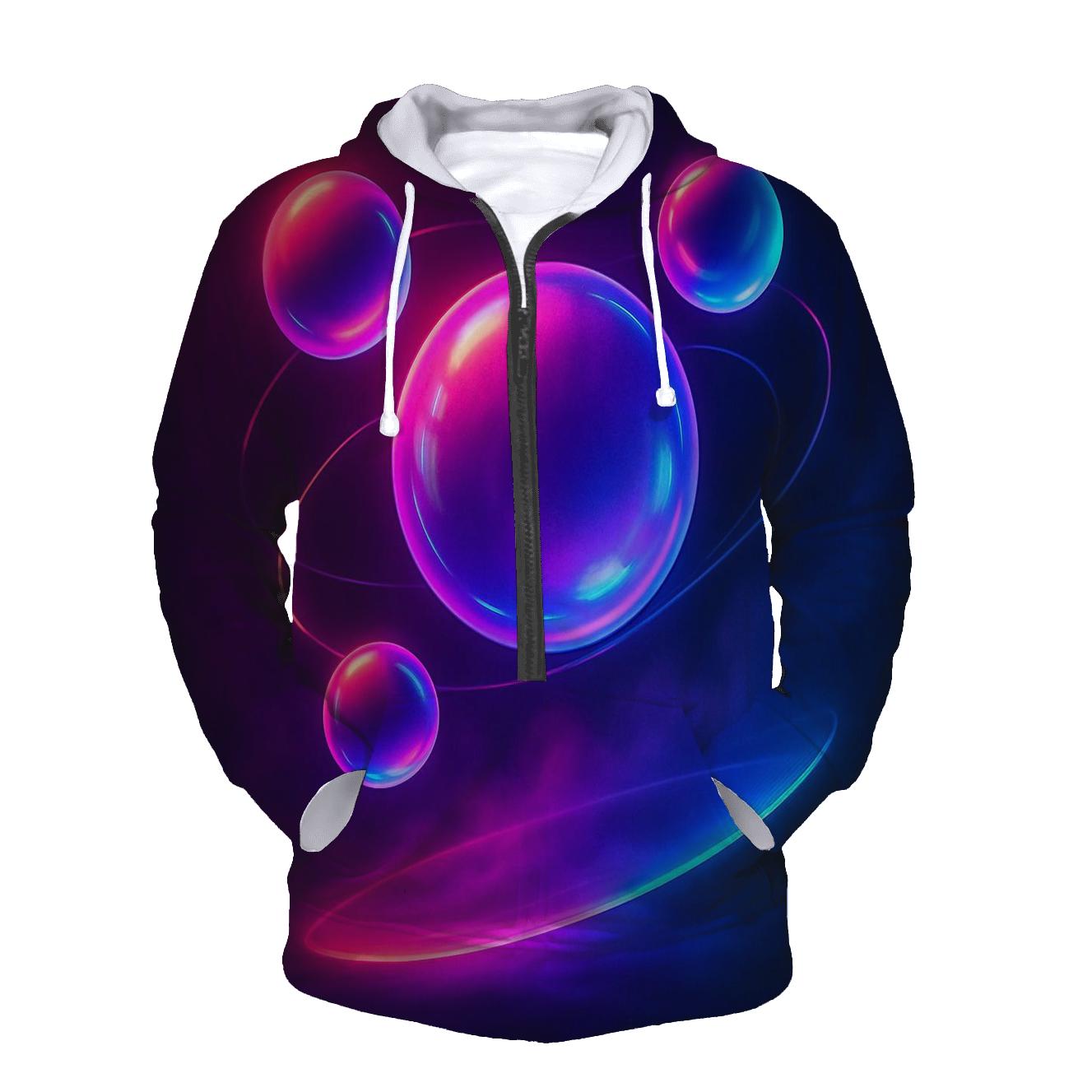 Neon Orb Drift embroidered hoodies