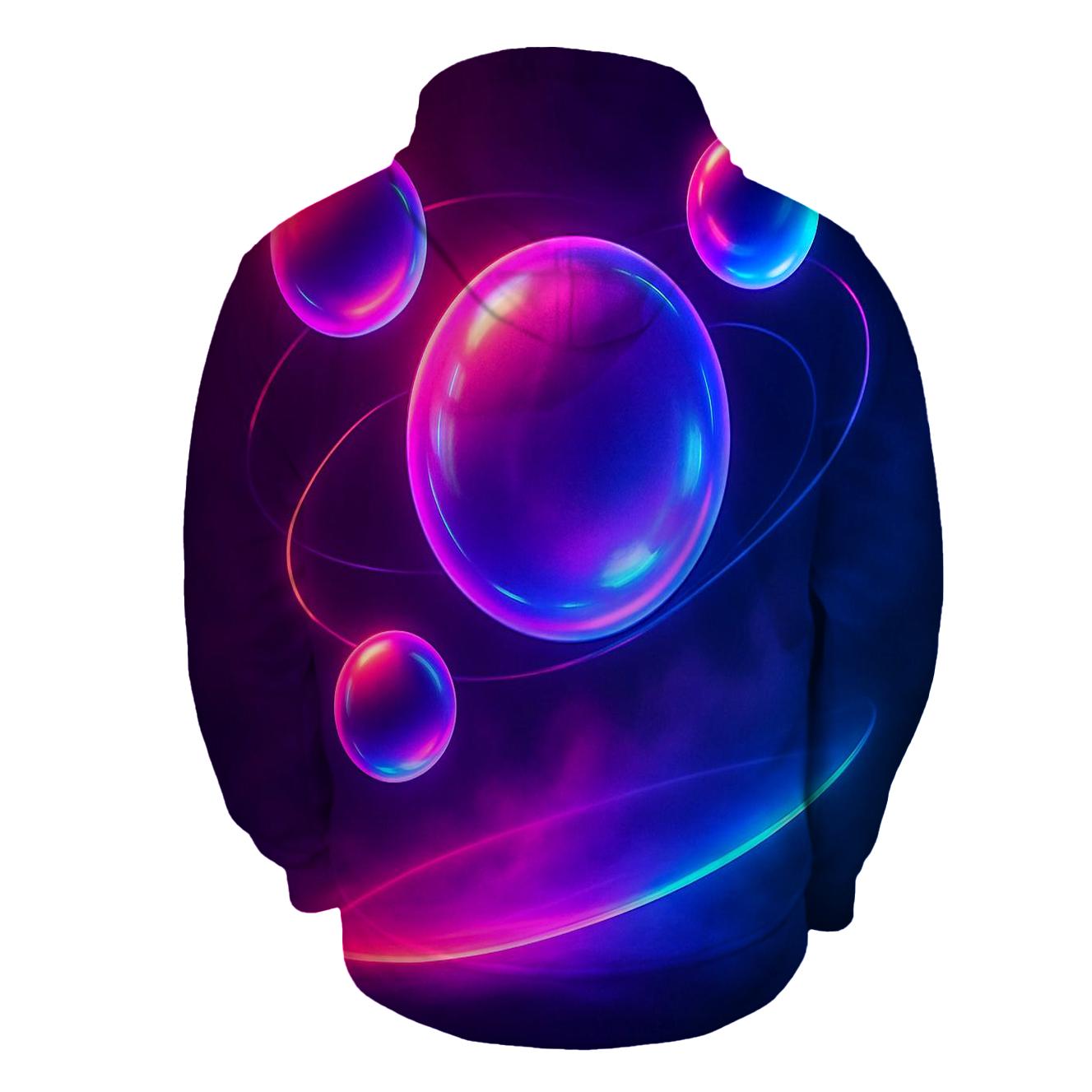 Neon Orb Drift embroidered hoodies