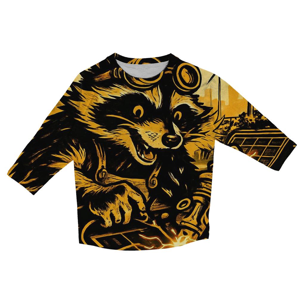 Solar Punk Raccoon fashion 3/4 sleeve shirts