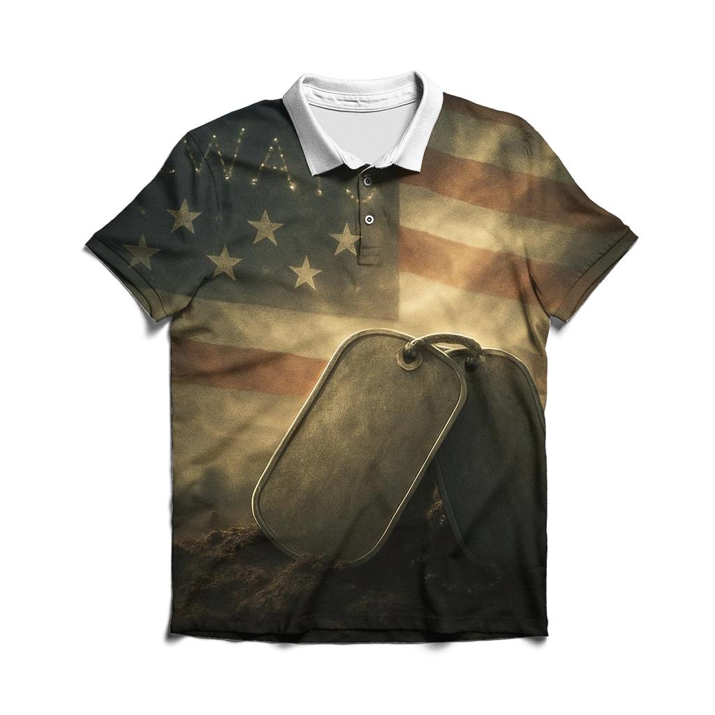 Dog Tags At Dusk casual sports polo shirts