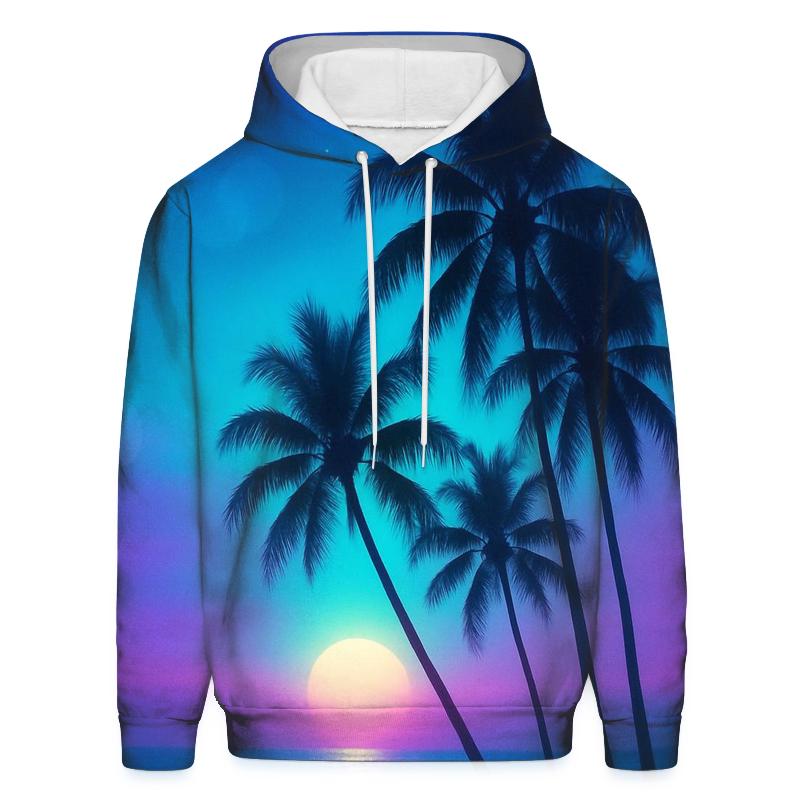 Neon Palm Reverie pullover hoodies