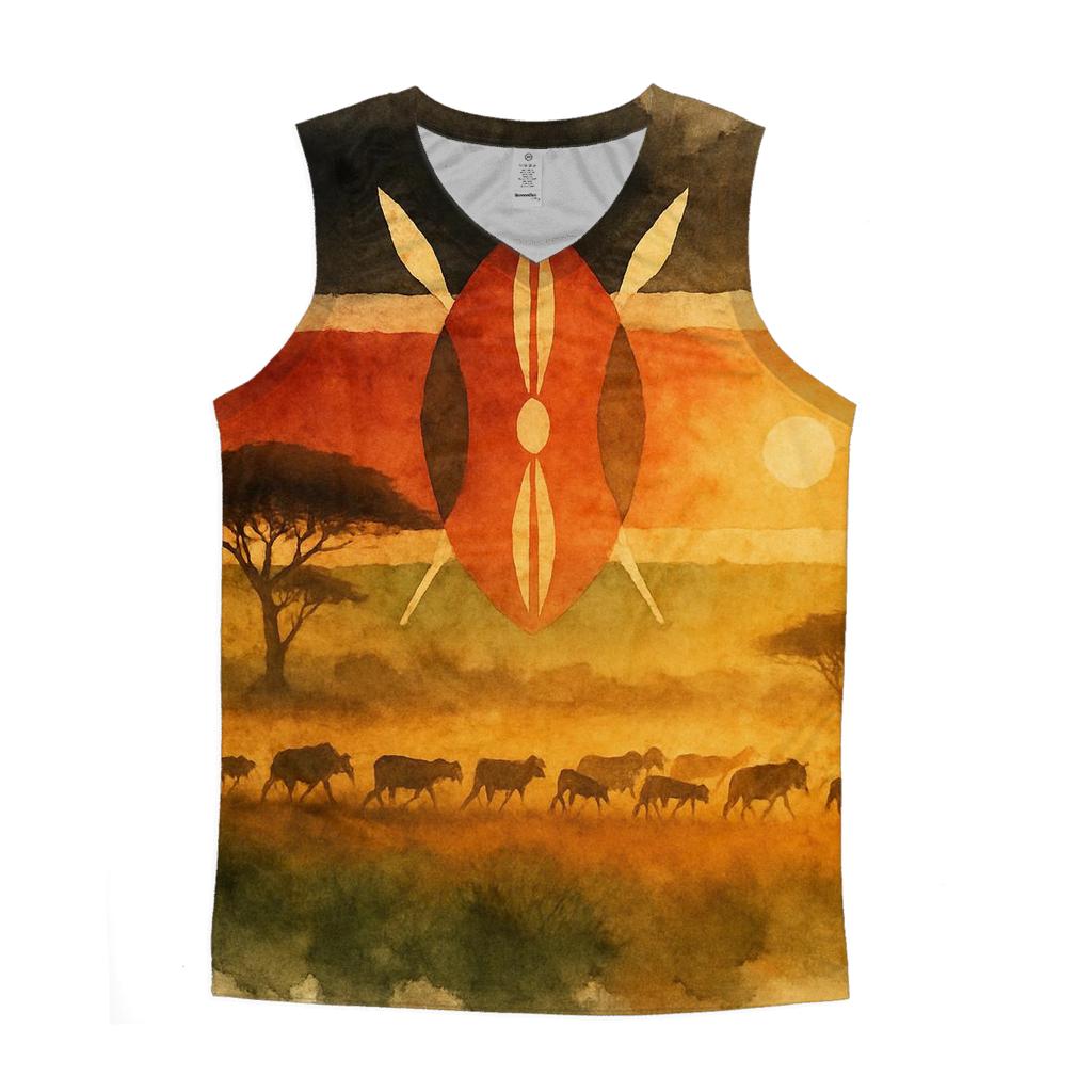 Kenya Savanna Banner custom tank tops