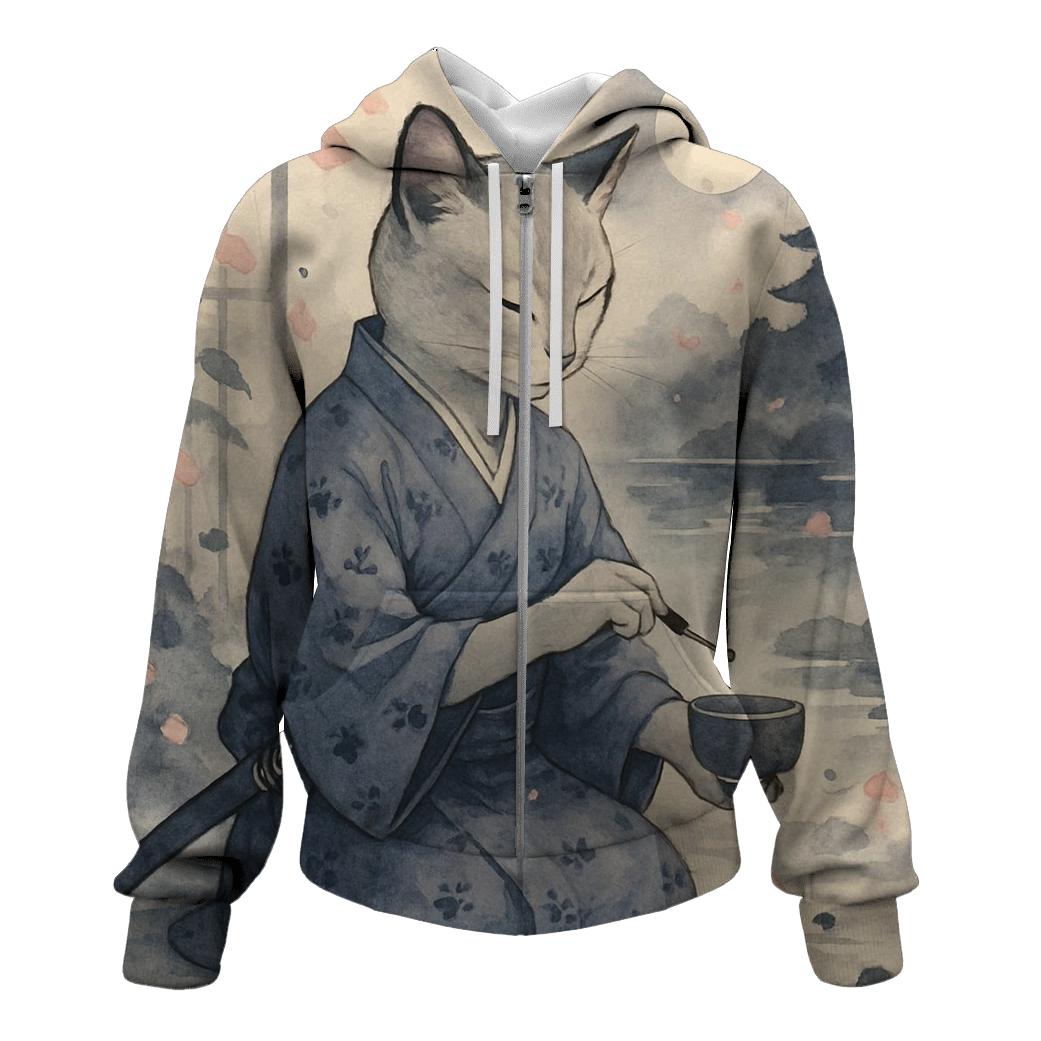 Samurai Tea Ceremony Cat hoodie trends