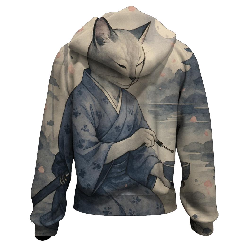 Samurai Tea Ceremony Cat hoodie trends