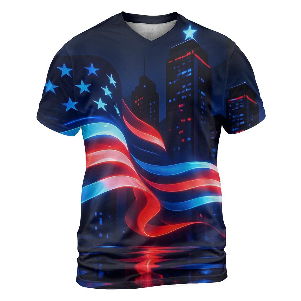 Neon Skyline Banner personalized full print shirts