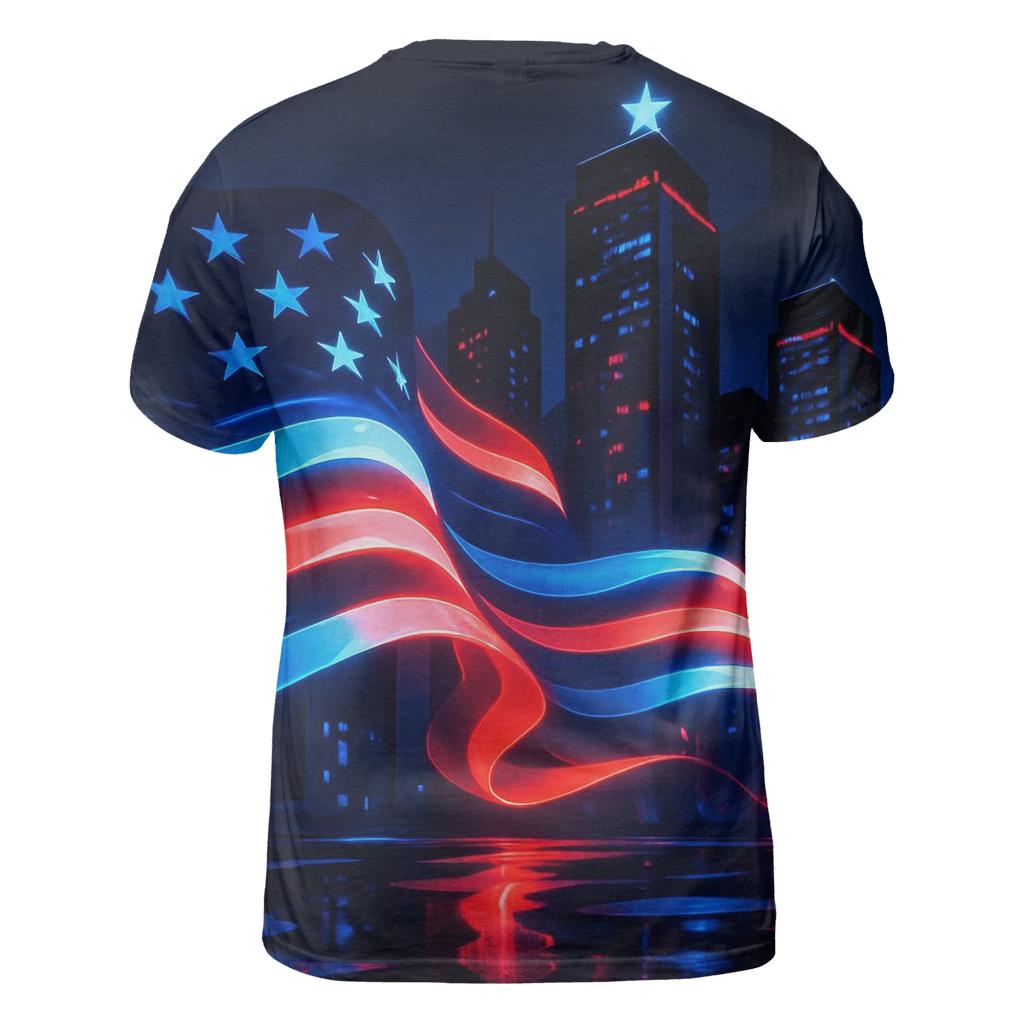 Neon Skyline Banner personalized full print shirts