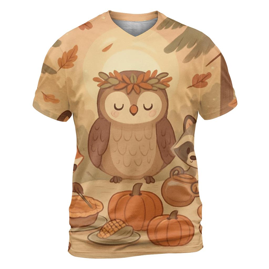 Woodland Feast Chorus creative print fashion shirts