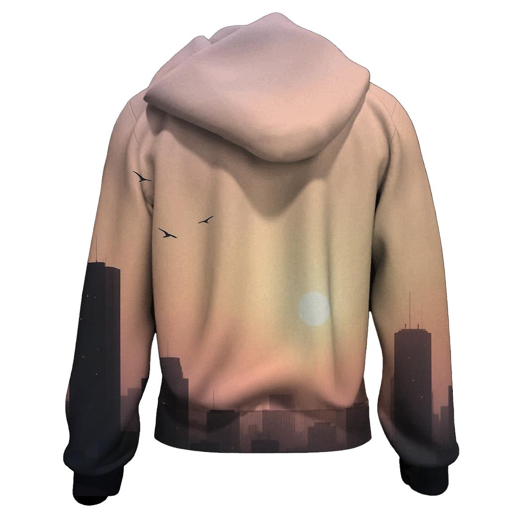 Lavender Skyline Drift printed hoodies