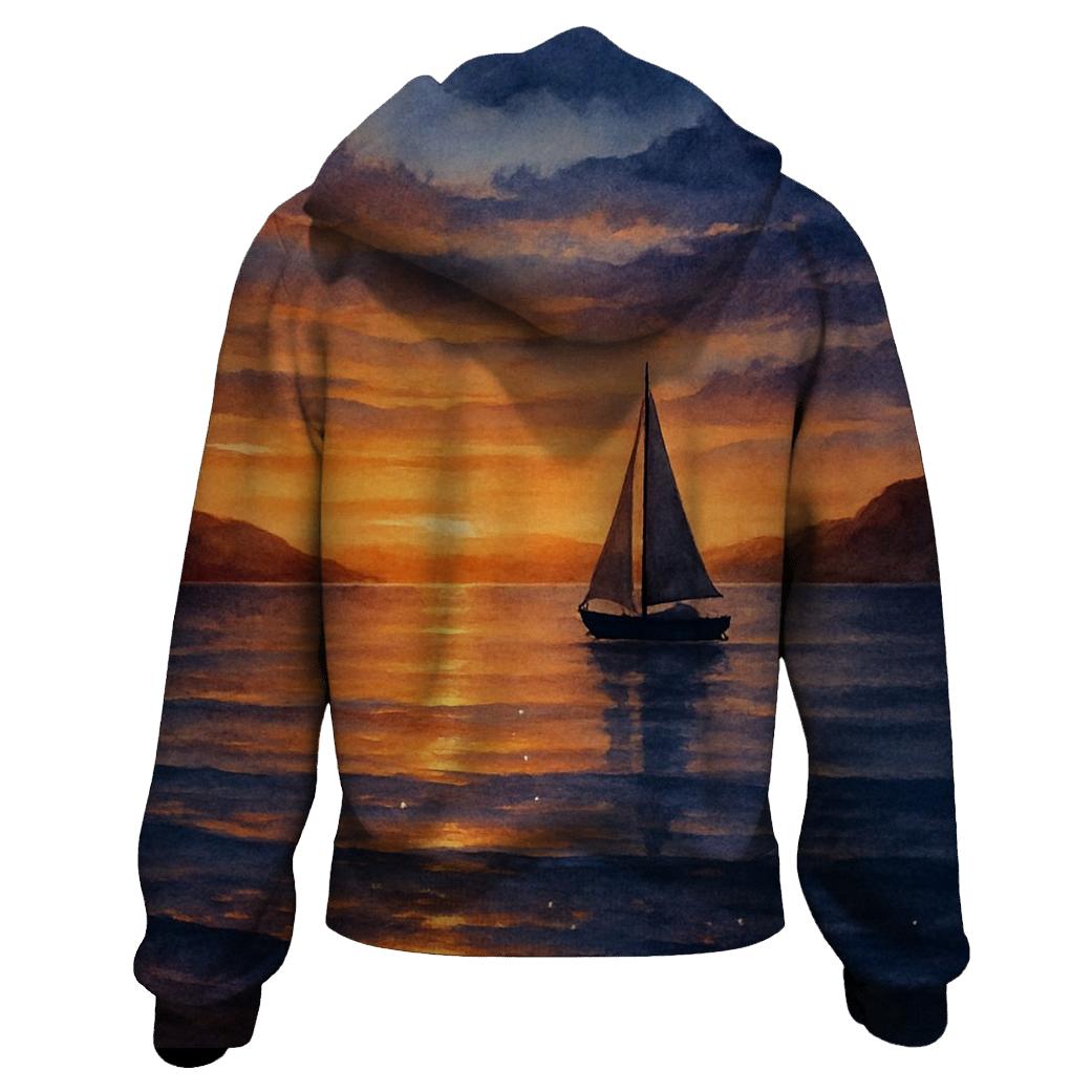 Amber Tide Reflection embroidered hoodies
