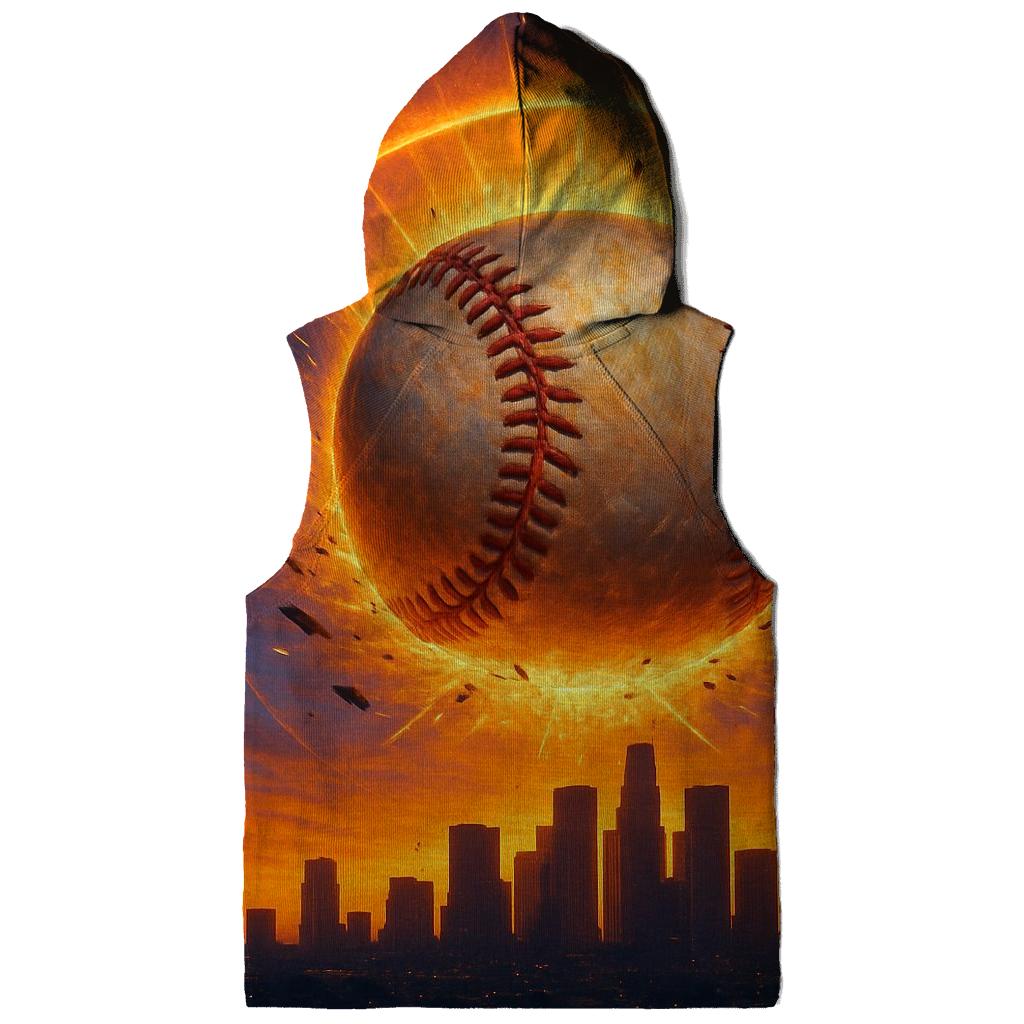 Sunset Homer Halo graphic hoodies