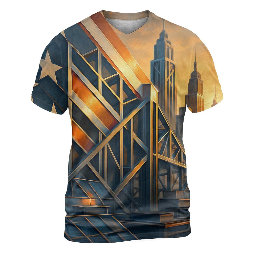 Stars And Steel Skyline unique graphic print tees
