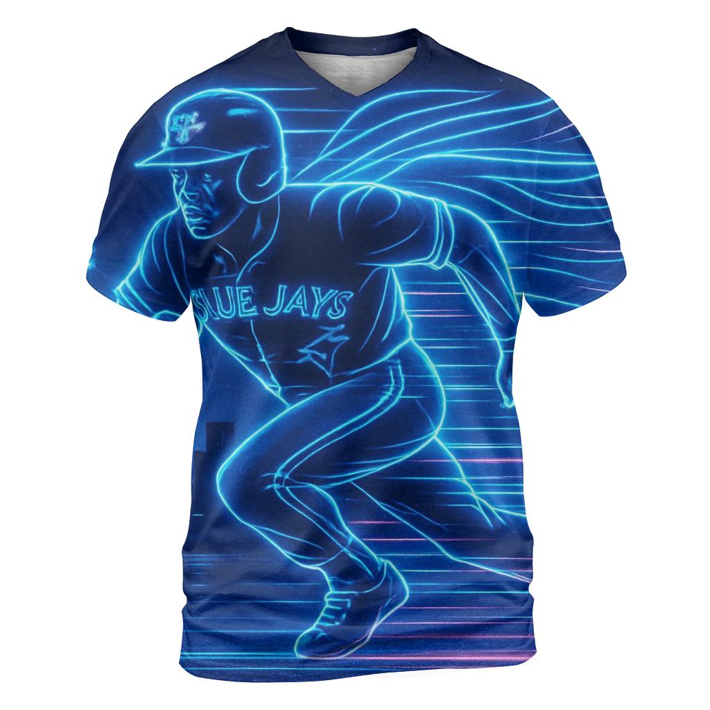 Blue Jays Retro Neon Run designer pattern shirts