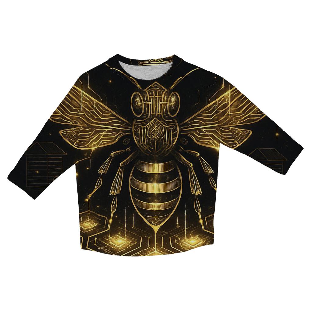 Circuitboard Monarch Bee designer 3/4 sleeve blouses