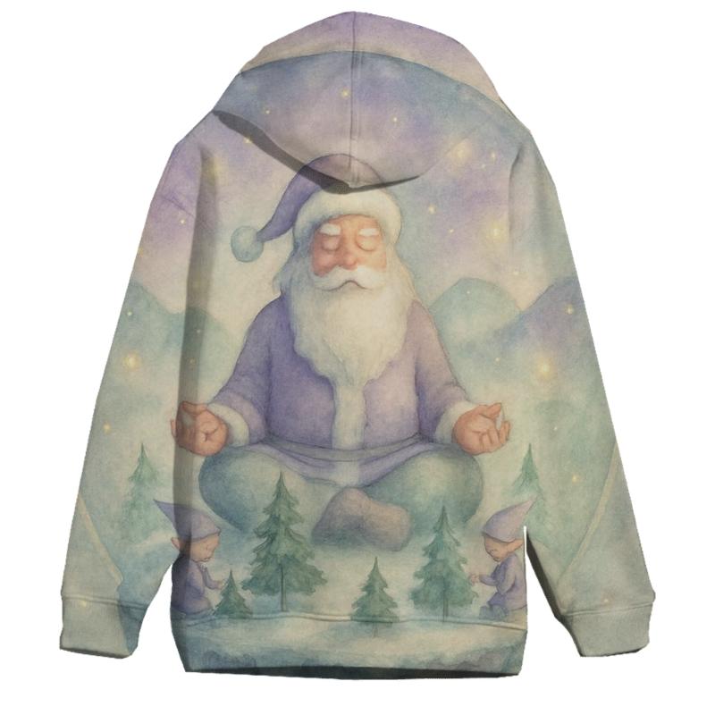Zen Snow Globe Santa heavyweight hoodies